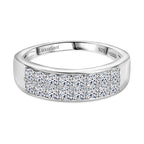 Luxuriant Diamond Lab Grown Diamond Cluster Ring in Rhodium Overlay Sterling Silver