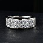 Luxuriant Diamond Lab Grown Diamond Cluster Ring in Rhodium Overlay Sterling Silver