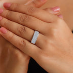 Luxuriant Diamond Lab Grown Diamond Cluster Ring in Rhodium Overlay Sterling Silver