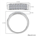 Luxuriant Diamond Lab Grown Diamond Cluster Ring in Rhodium Overlay Sterling Silver