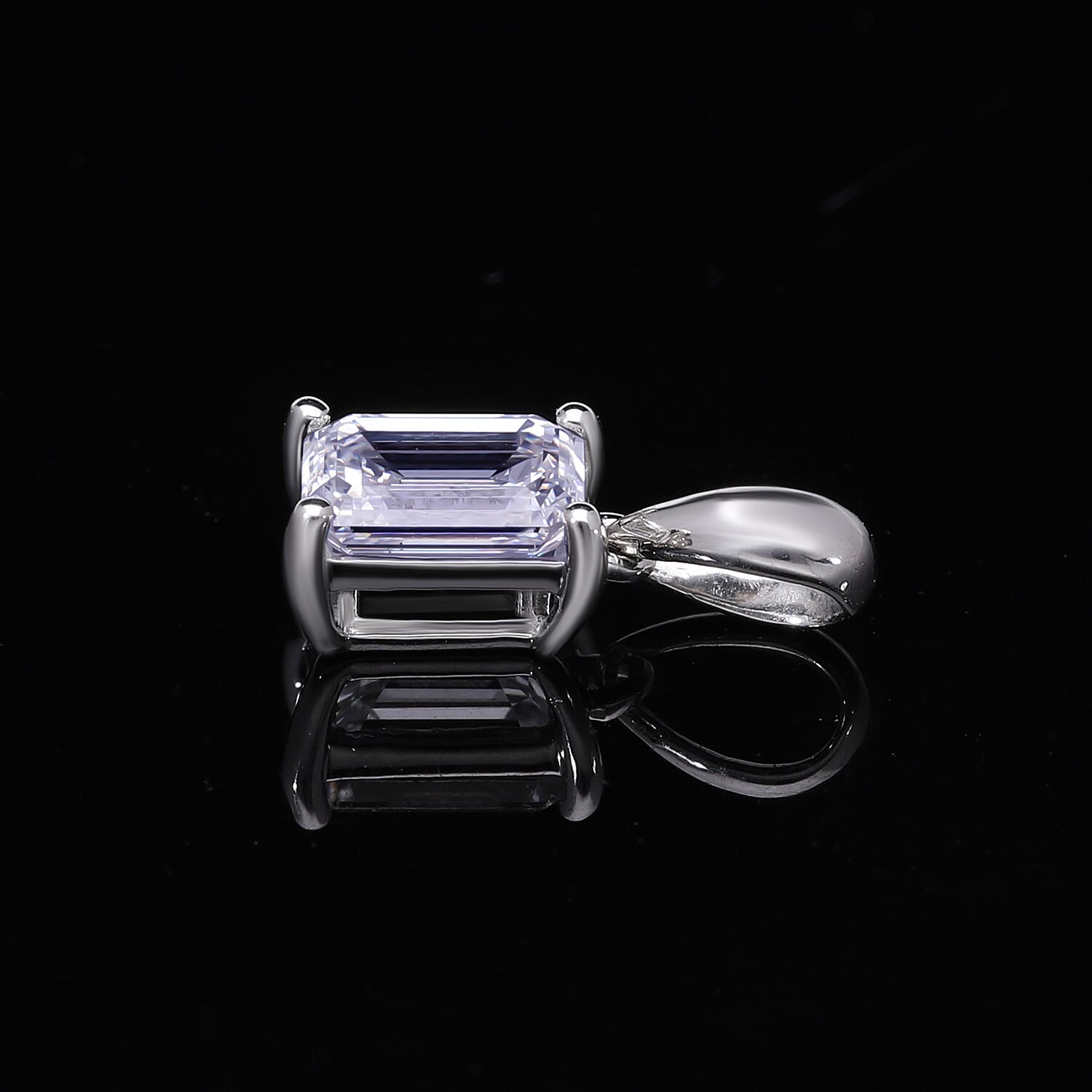 LUXURIANT 1 Ct. Lab Grown Diamond Emerald-Cut Solitaire Pendant in 14K White Gold IGI Certified (VS1/E) 7730432 2