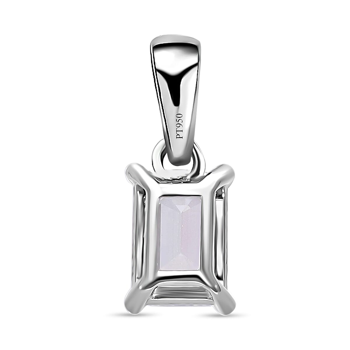 LUXURIANT 1 Ct. Lab Grown Diamond Emerald-Cut Solitaire Pendant in 14K White Gold IGI Certified (VS1/E) 7730432 5