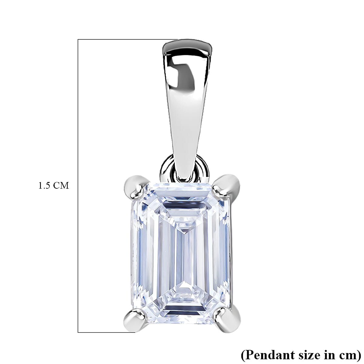 LUXURIANT 1 Ct. Lab Grown Diamond Emerald-Cut Solitaire Pendant in 14K White Gold IGI Certified (VS1/E) 7730432 6