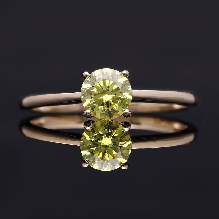 LUXURIANT 1 Ct. Lab Grown Diamond Solitaire Ring in 14K Yellow Gold SGL Certified 7858404 2