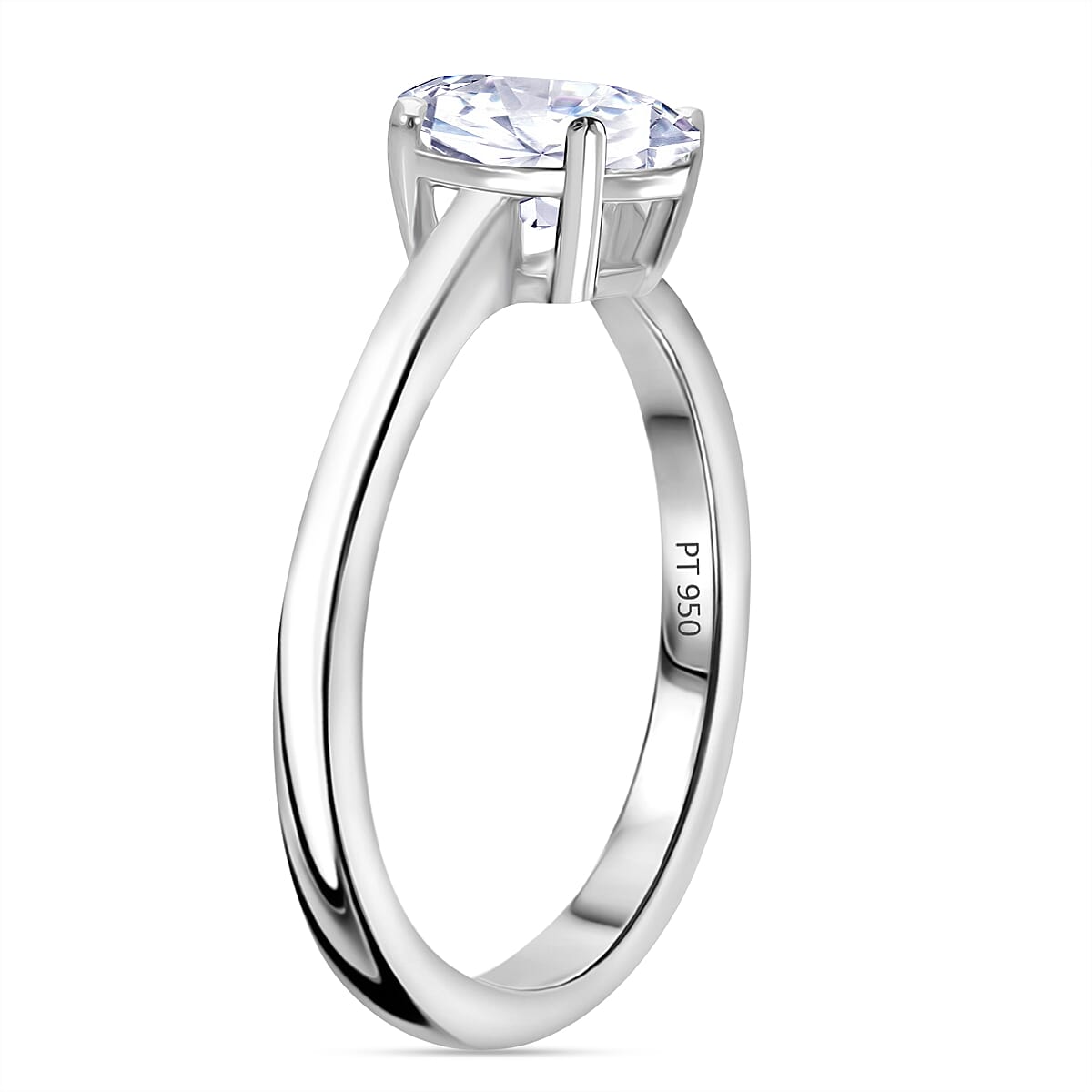 LUXURIANT 950 Platinum IGI Certified (VS/E-F) Lab Grown Diamond Oval Ring 1 Ct. 7708076 4