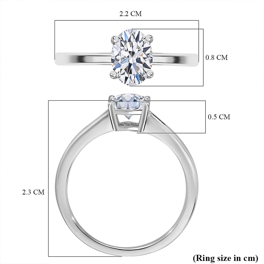 Luxuriant Diamond - 950 Platinum IGI Certified (VS-E-F) Lab Grown Diamond Oval Ring 1.00 Ct.