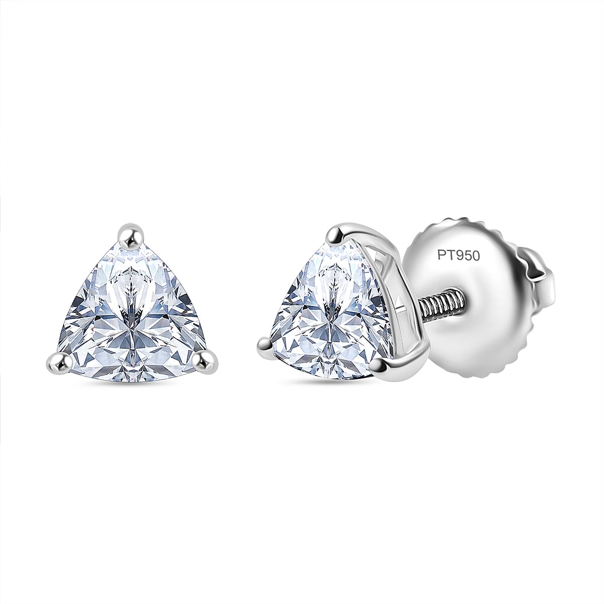 LUXURIANT 950 Platinum SGL Certified Lab Grown Diamond (VS-E/F) Solitaire Stud Earrings with Screw Back 1 Ct. 8048136 0
