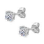 Luxuriant - Lab Grown Diamond (VS-GH) Earring with Push Back in Platinum Overlay Sterling Silver 1.00 Ct.