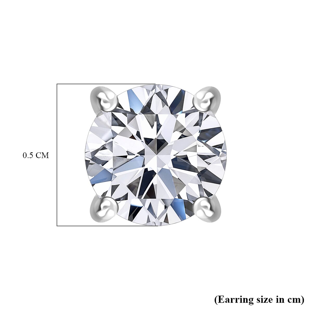 LUXURIANT Lab Grown Diamond (VS/G H) Earring with Push Back in Platinum Overlay Sterling Silver 1 Ct. 7969360 5