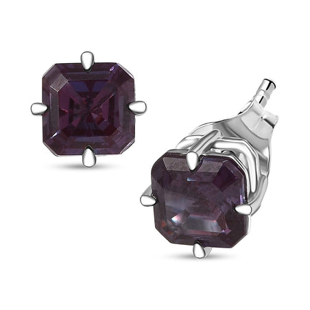 LUXURIANT 10K White Gold AAA Lab Grown Alexandrite Solitaire Stud Earring 2.44 Ct. 8111907 1