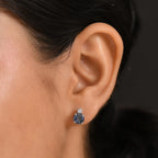 Luxuriant Diamond 10K White Gold AAA Lab Grown Alexandrite, Lab Grown Diamond GH, SI Fancy Earring, Gold Wt.1.25 Gms  2.680  Ct.