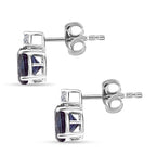 Luxuriant Diamond 10K White Gold AAA Lab Grown Alexandrite, Lab Grown Diamond GH, SI Fancy Earring, Gold Wt.1.25 Gms  2.680  Ct.