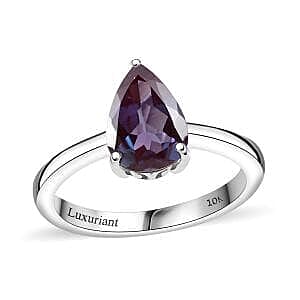 LUXURIANT 2 Ct. AAA Lab Grown Alexandrite Ring in 10K White Gold 8112142 1