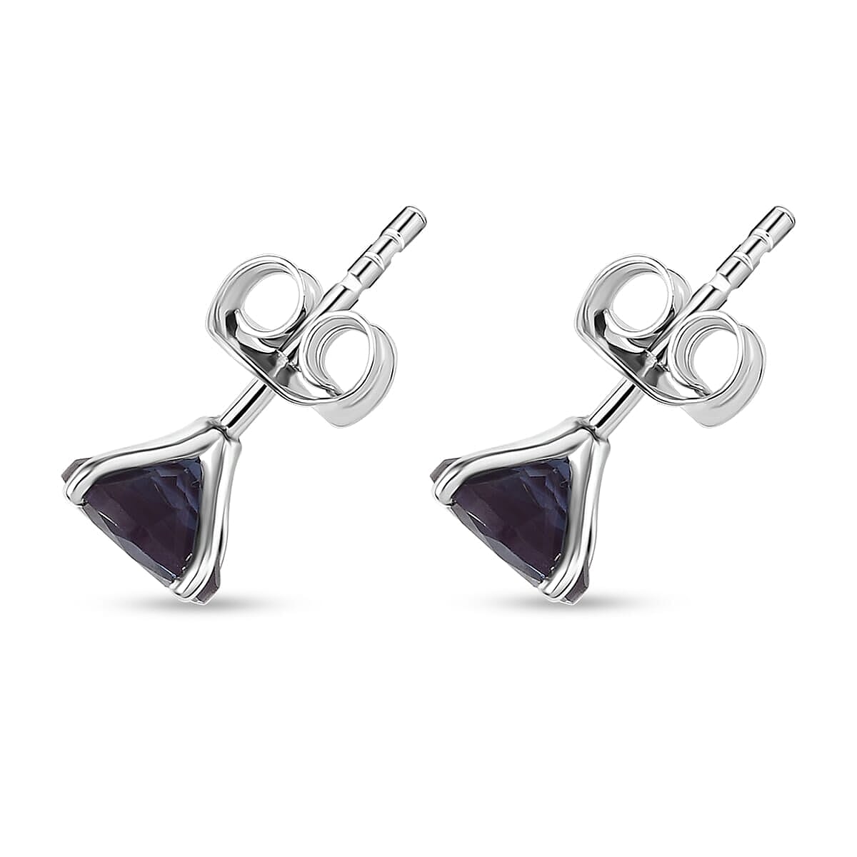 Certified &amp; Appraised LUXURIANT AAA Lab Grown Alexandrite Solitaire Stud Push Post Earring in 10K White Gold, 2.48 Ct. 8111686 4