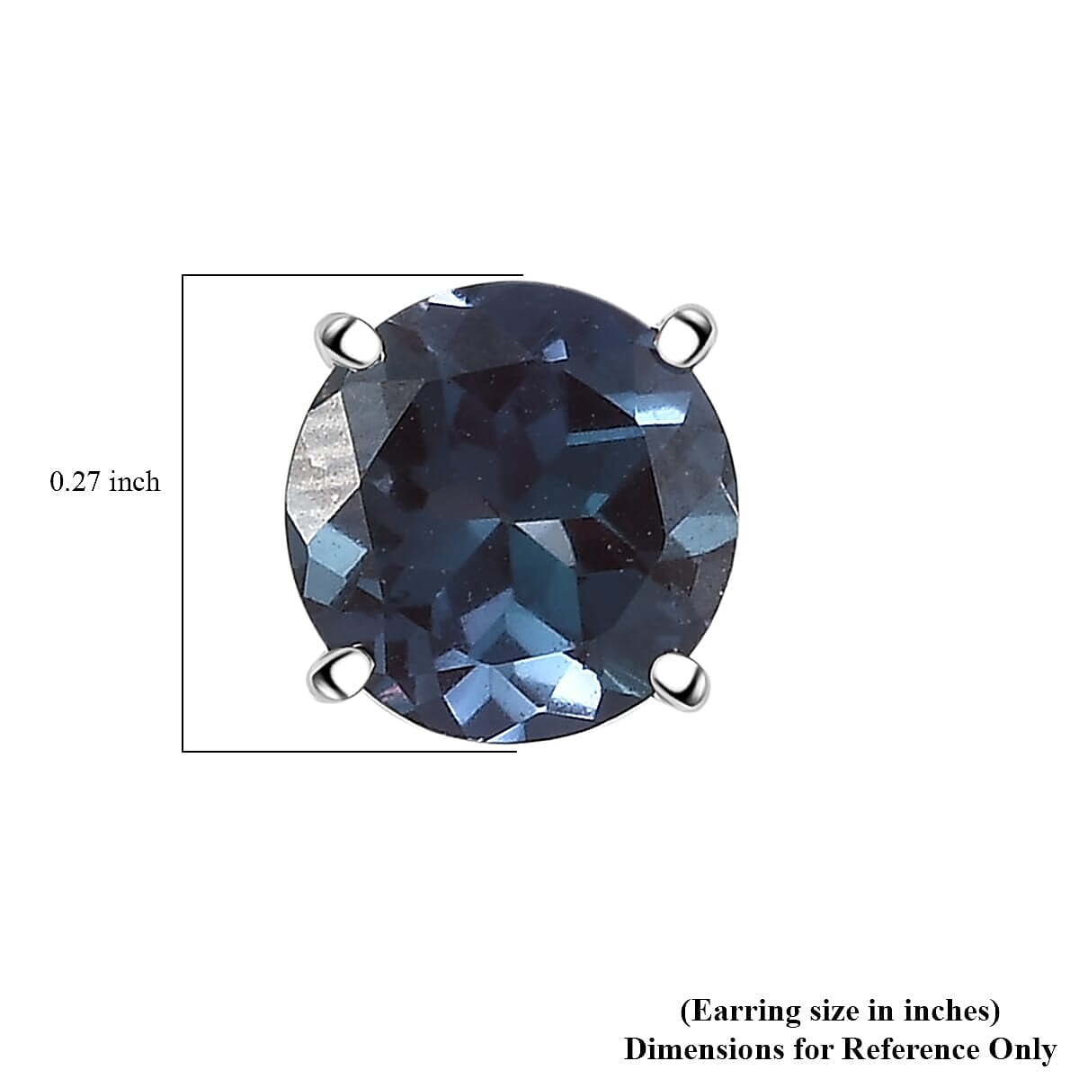 Certified &amp; Appraised LUXURIANT AAA Lab Grown Alexandrite Solitaire Stud Push Post Earring in 10K White Gold, 2.48 Ct. 8111686 5