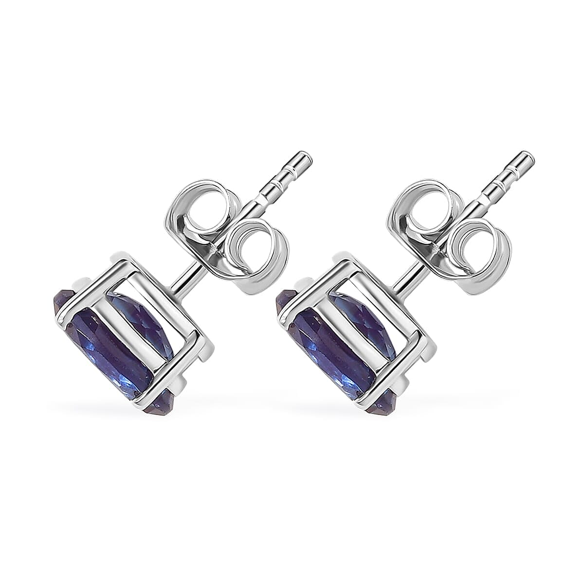 Certified &amp; Appraised LUXURIANT AAA Lab Grown Alexandrite Solitaire Stud Push Post Earring in 10K White Gold, 2.56 Ct. 8112264 3