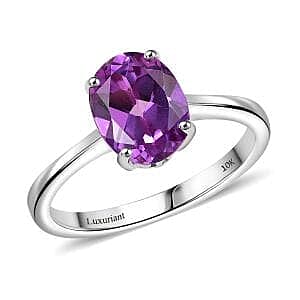 Luxuriant Diamond 10K White Gold AAA Lab Grown Color Change Sapphire Solitaire Ring, Gold Wt.2.31 Gms  2.795  Ct.