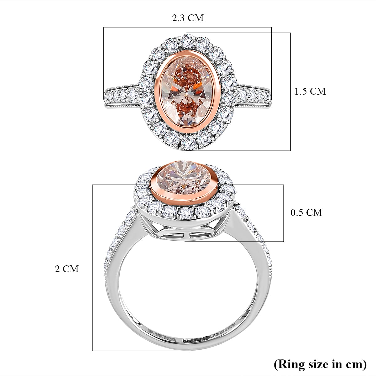 Luxuriant Diamond - 14K White &amp; Rose Gold (VS-SI) Pink Diamond &amp; (SI-I1-GH) Lab Grown Diamond Ring 2.77 Ct. 7998734 4