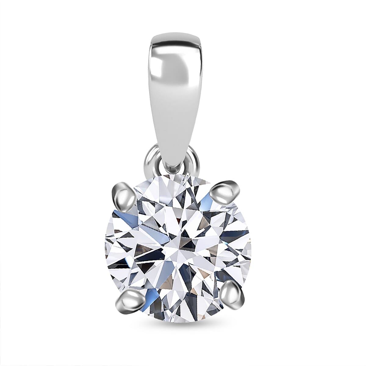 LUXURIANT 1 Ct. Lab Grown Diamond Solitaire Pendant in 18K White Gold, SGL Certified 7956198 0