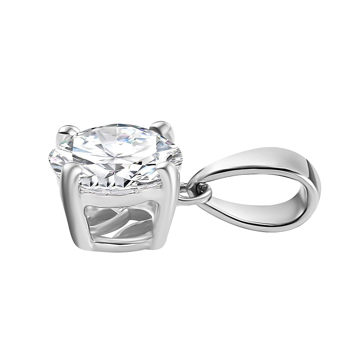 LUXURIANT 1 Ct. Lab Grown Diamond Solitaire Pendant in 18K White Gold, SGL Certified 7956198 4