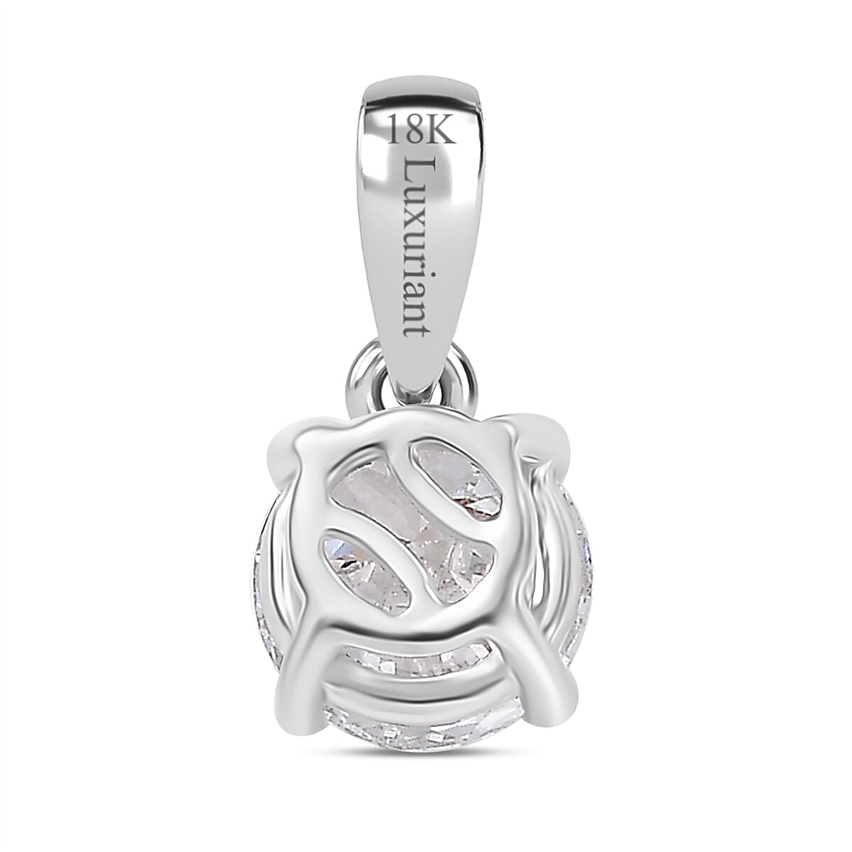 LUXURIANT 1 Ct. Lab Grown Diamond Solitaire Pendant in 18K White Gold, SGL Certified 7956198 5