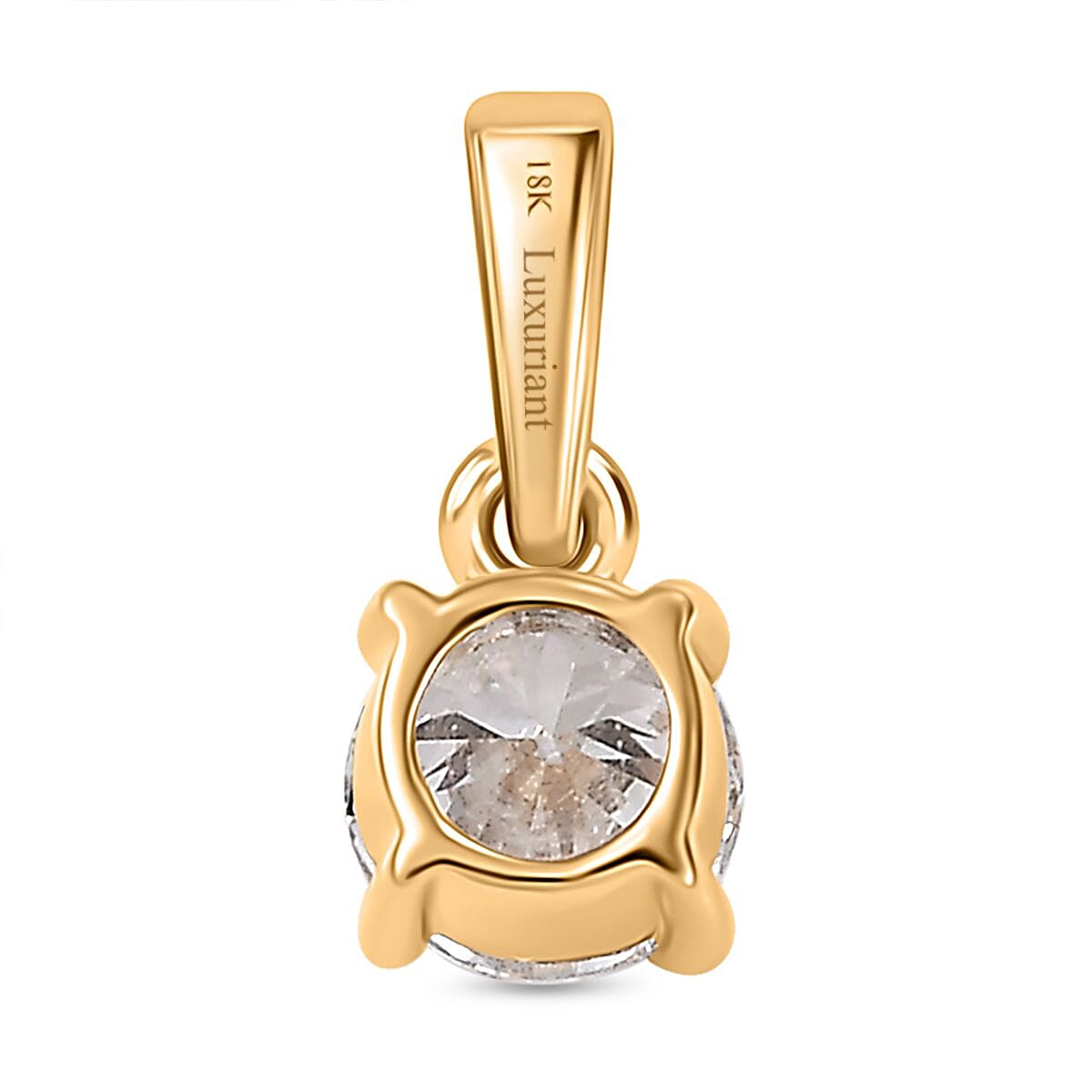 LUXURIANT 0.5 Ct. Lab Grown Diamond Solitaire Pendant in 18K Yellow Gold, SGL Certified 7956190 10