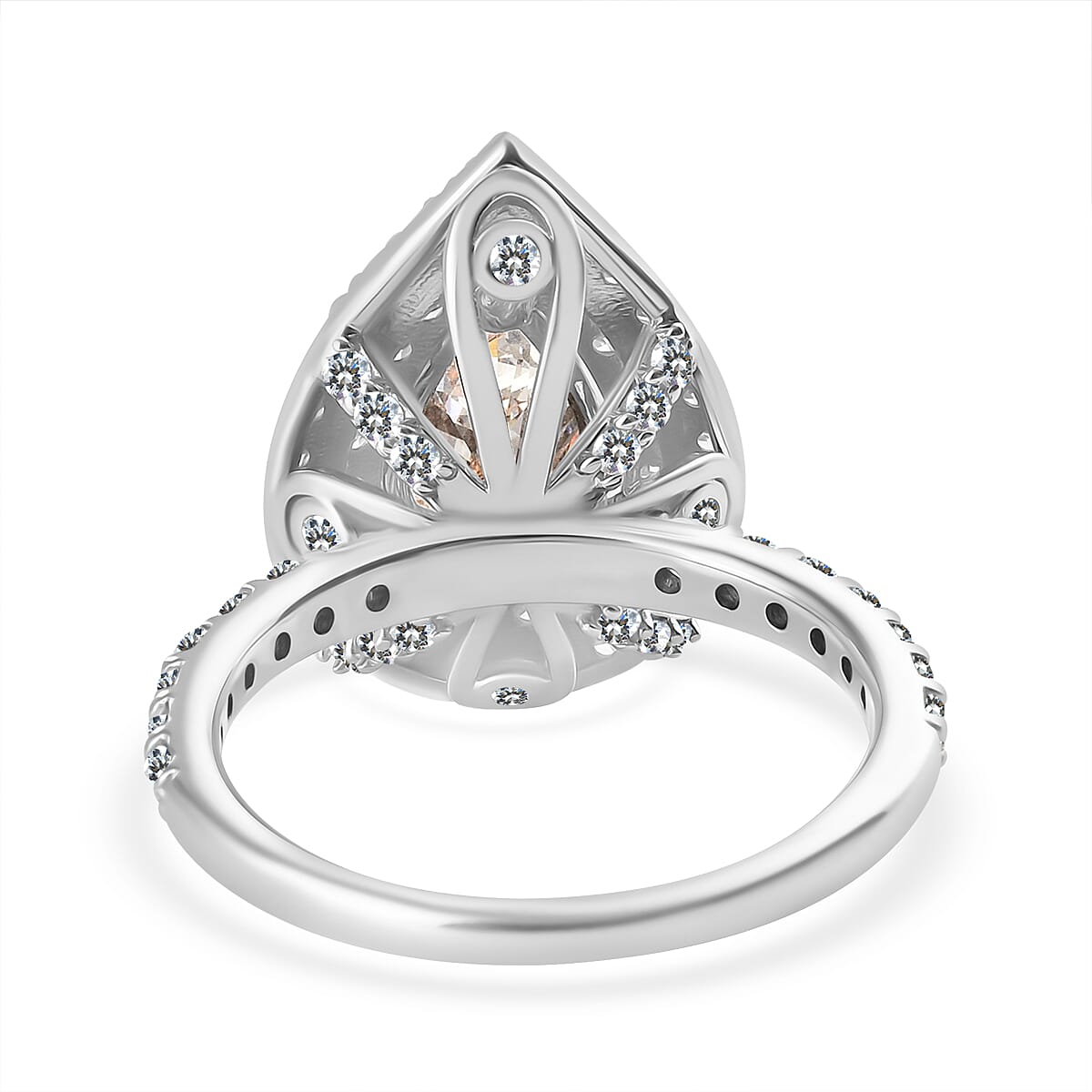 Luxuriant Diamond - 2.5 ct. Pink Lab-Grown Diamond, White Lab-Grown Diamond Halo Ring in 14K White Gold 7998692 4