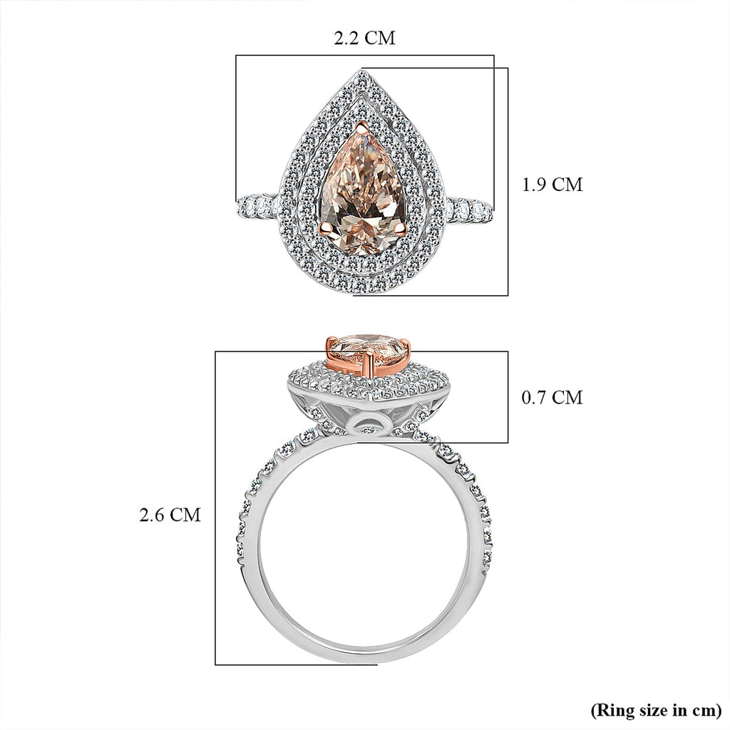 Luxuriant Pink & VS-S-I Lab Grown Diamond Ring in 14K White & Rose Gold 2.50 Ct