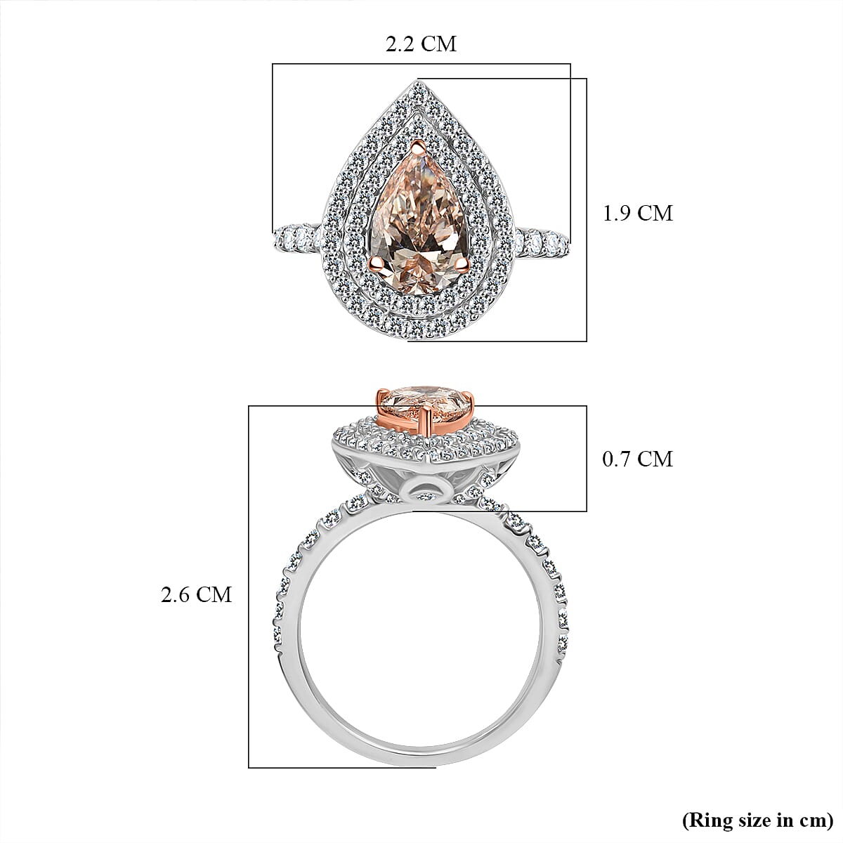 Luxuriant Diamond - 2.5 ct. Pink Lab-Grown Diamond, White Lab-Grown Diamond Halo Ring in 14K White Gold 7998692 5