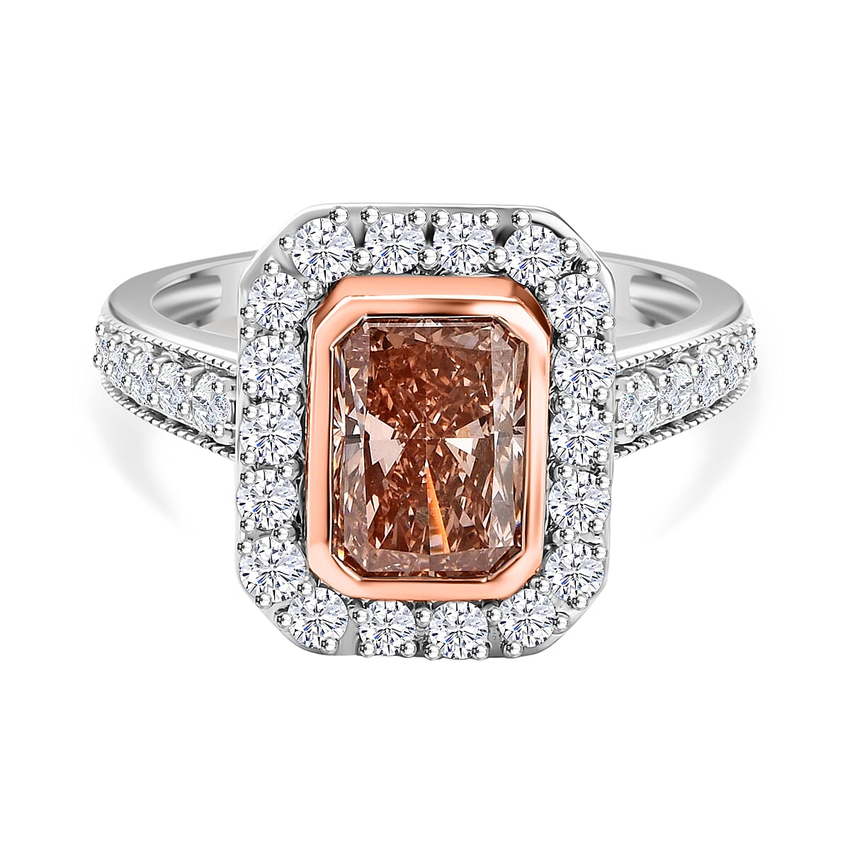 LUXURIANT 14K White and Rose Gold (VS-SI) Pink Diamond (SI-I1/G-H) and Lab Grown Diamond Ring 2.75 Ct. 7998727 0