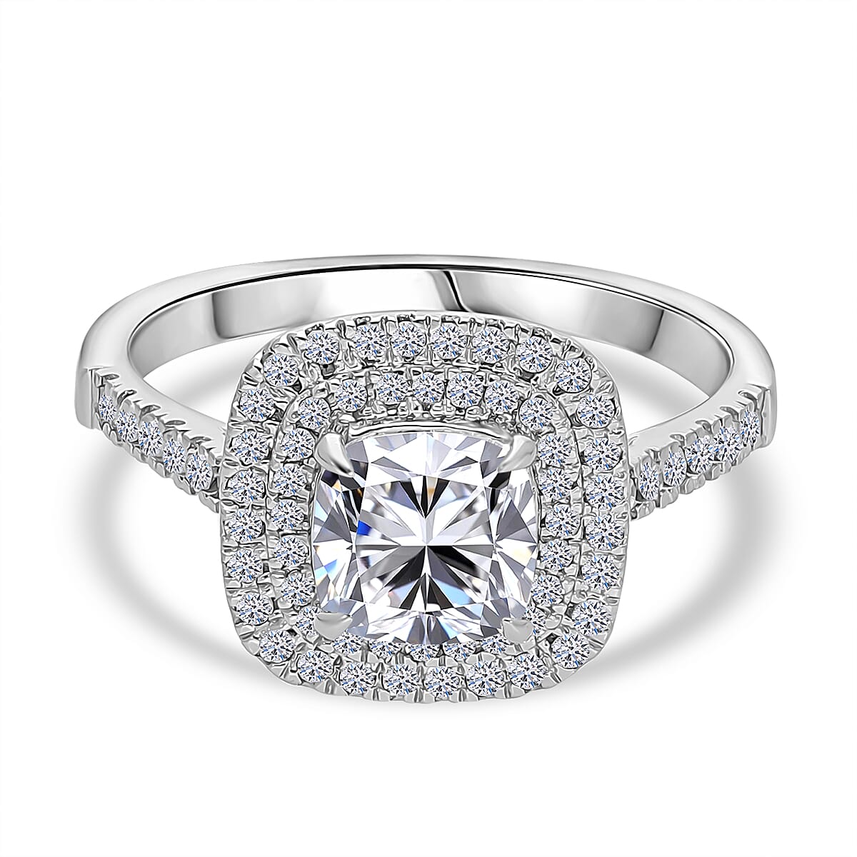 LUXURIANT 950 Platinum IGI Certified VS/GH Lab Grown Cushion Cut (1.5 Ct) Diamond Ring 2 Ct 8043598 0