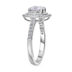 Luxuriant Diamond 950 Platinum IGI Certified VS-GH Lab Grown Cushion Cut (1.5 Ct) Diamond Ring 2.00 Ct