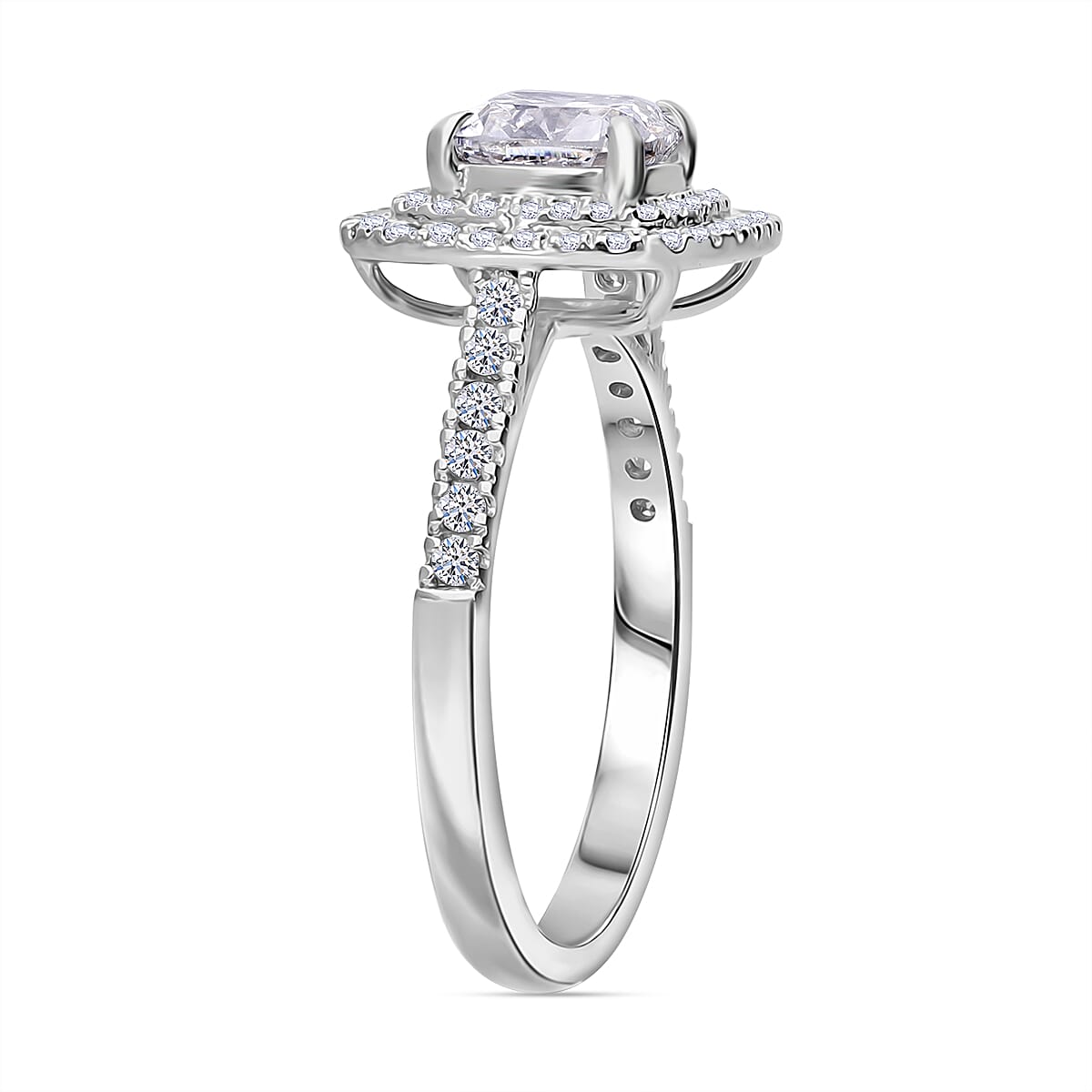 LUXURIANT 950 Platinum IGI Certified VS/GH Lab Grown Cushion Cut (1.5 Ct) Diamond Ring 2 Ct 8043598 2
