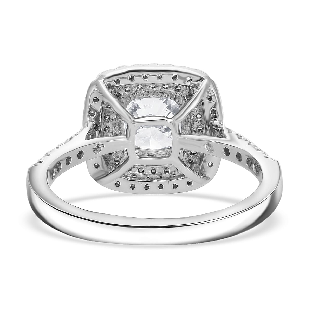 LUXURIANT 950 Platinum IGI Certified VS/GH Lab Grown Cushion Cut (1.5 Ct) Diamond Ring 2 Ct 8043598 3