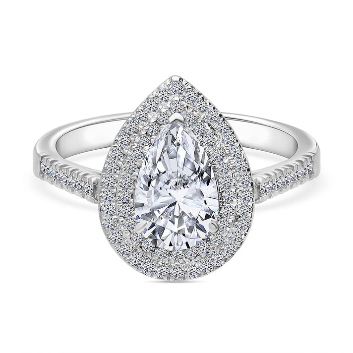 LUXURIANT 950 Platinum IGI Certified (VS/GH) Lab Grown Pear Cut (1.5 Ct) Diamond Ring 2 Ct. 8043636 1