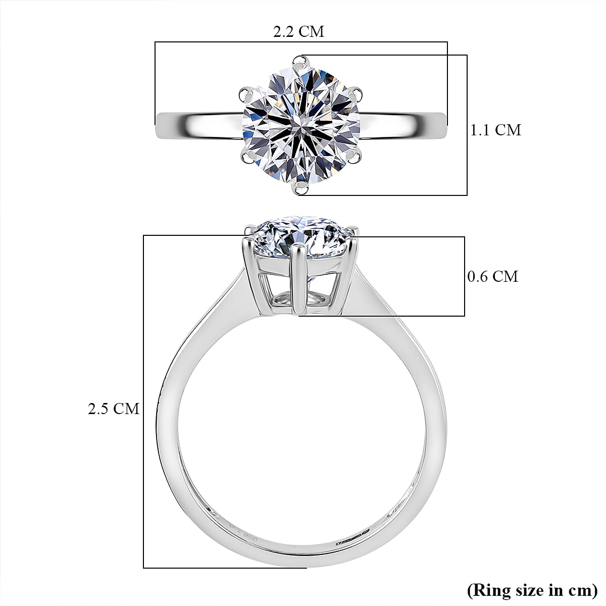 LUXURIANT 2 Ct. Lab Grown Diamond Solitaire Ring in 950 Platinum SGL Certified GH, VS 7951449 6
