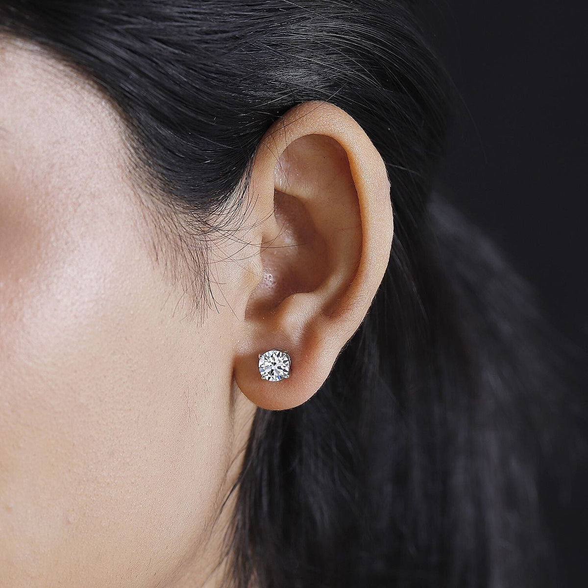 LUXURIANT 950 Platinum SGL Certified Lab Grown Diamond (VS/G-H) Solitaire Stud With Screw Back Earring 2 Ct. 7955579 3