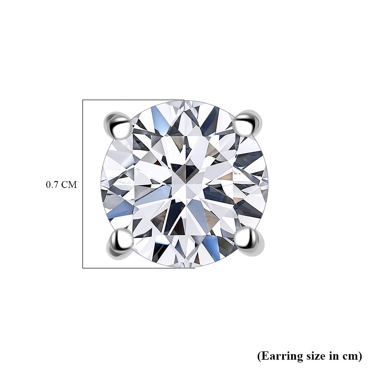 LUXURIANT 950 Platinum SGL Certified Lab Grown Diamond (VS/G-H) Solitaire Stud With Screw Back Earring 2 Ct. 7955579 6