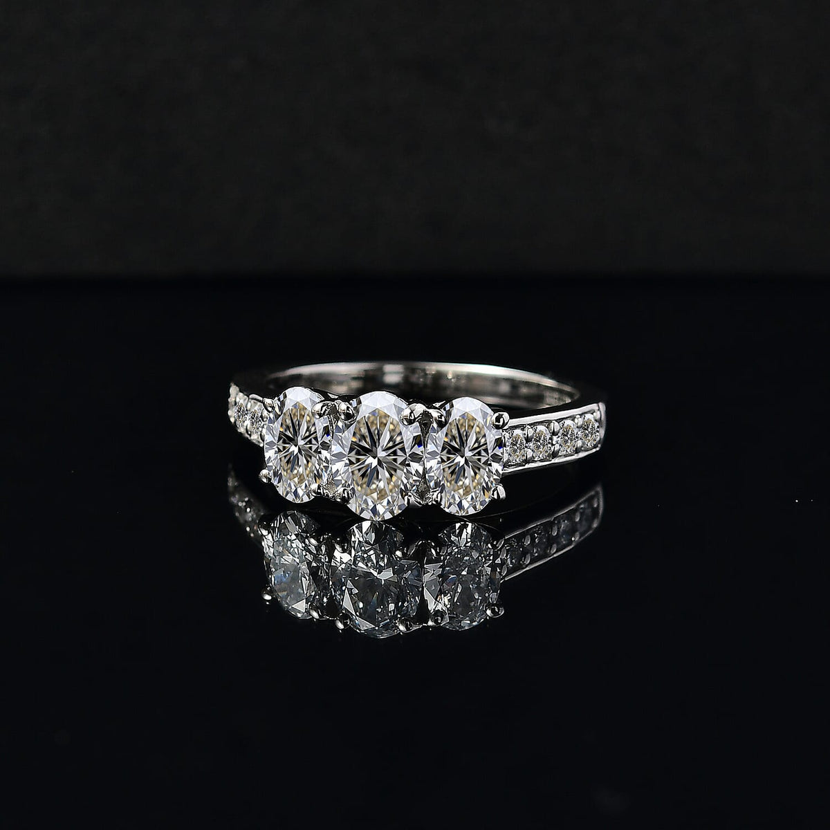 LUXURIANT 2 Ct. Lab Grown Diamond Trilogy Ring in 950 Platinum, SGL Certified 8034987 2