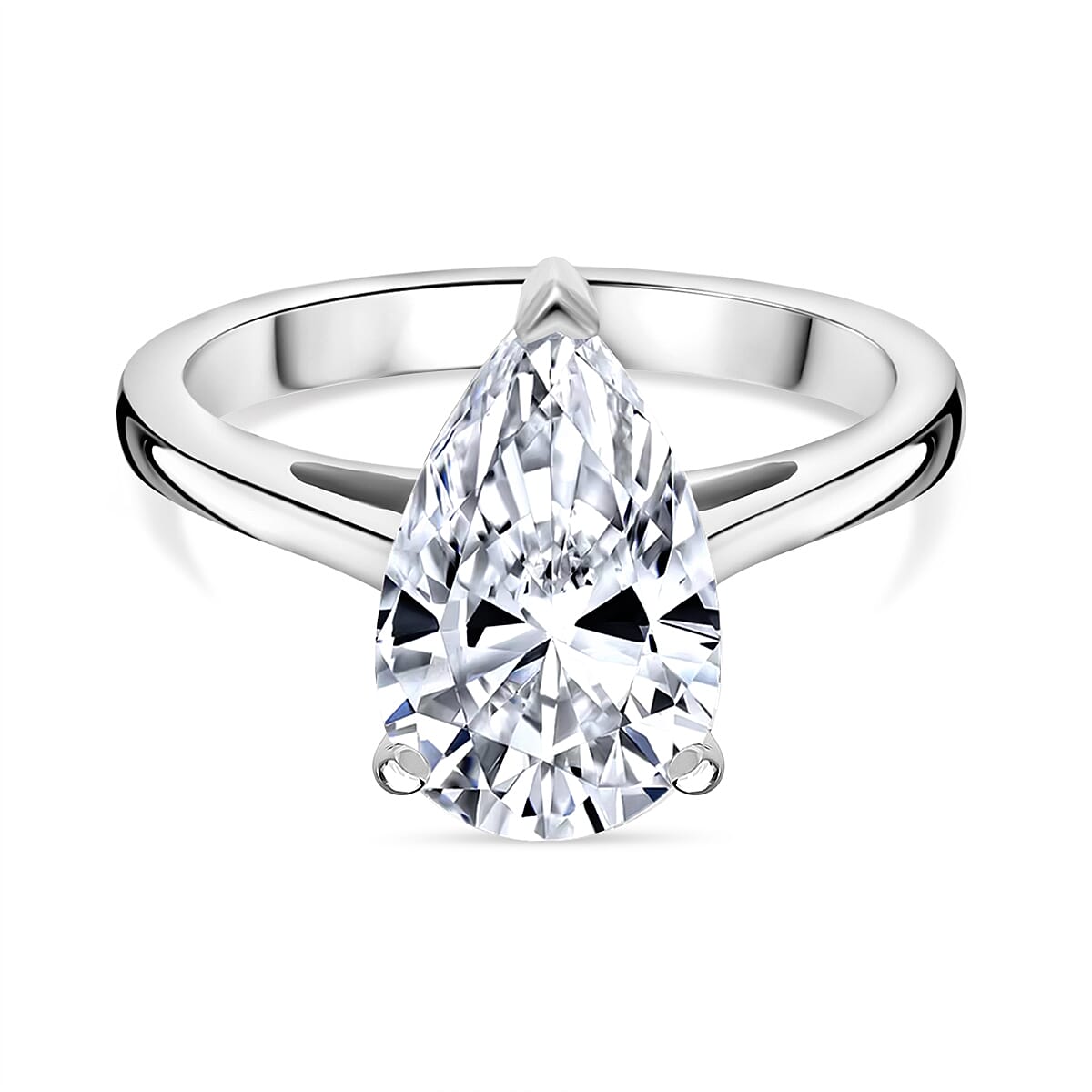 LUXURIANT 3 Ct. Lab Grown Diamond Solitaire Ring in 18K White Gold, IGI Certified 8016310 4