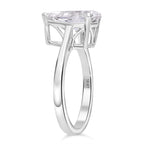 Luxuriant - 18K White Gold Lab Grown Diamond Pear Cut Solitaire Ring 3.00 Ct.