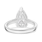 Luxuriant - 18K White Gold Lab Grown Diamond Pear Cut Solitaire Ring 3.00 Ct.