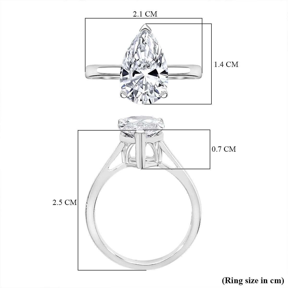 LUXURIANT 3 Ct. Lab Grown Diamond Solitaire Ring in 18K White Gold, IGI Certified 8016310 8