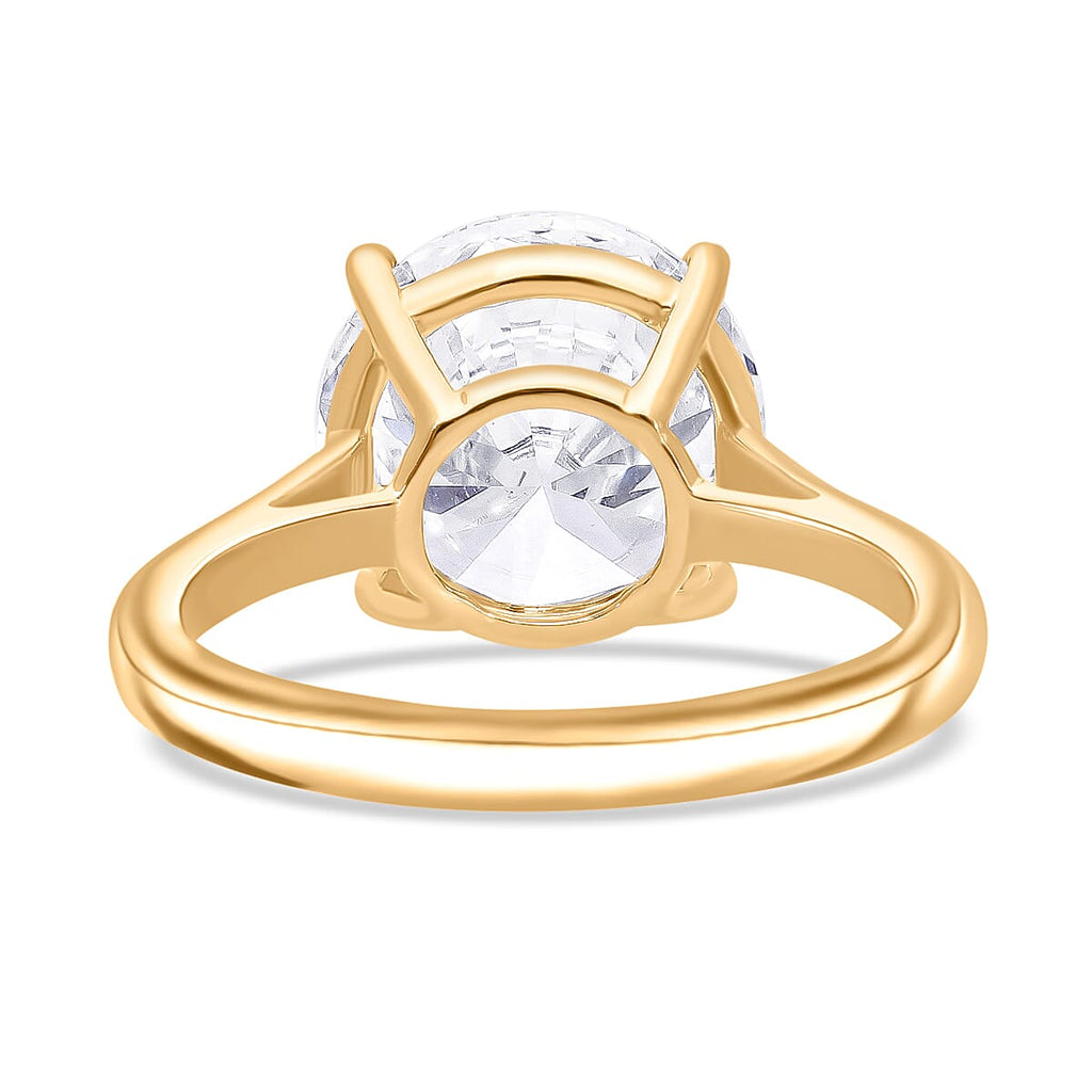 Luxuriant Diamond - 18K Yellow Gold IGI Certified Round Cut (VS2-G) Lab Grown Diamond Ring 5.00 Ct.