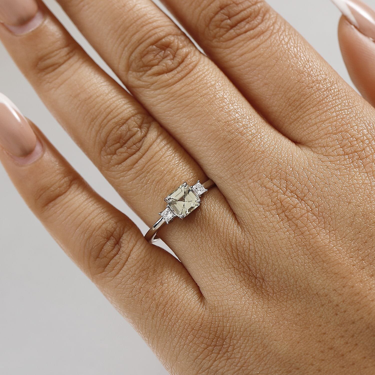 LUXURIANT 950 Platinum AAA Turkizite and Lab Grown Diamond  (VS-E/F) Ring 1.29 Ct, Platinum Wt. 3.95 Gms. 8058923 3