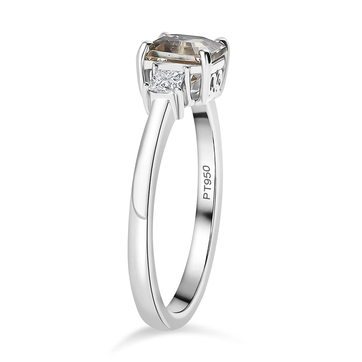 LUXURIANT 950 Platinum AAA Turkizite and Lab Grown Diamond  (VS-E/F) Ring 1.29 Ct, Platinum Wt. 3.95 Gms. 8058923 4
