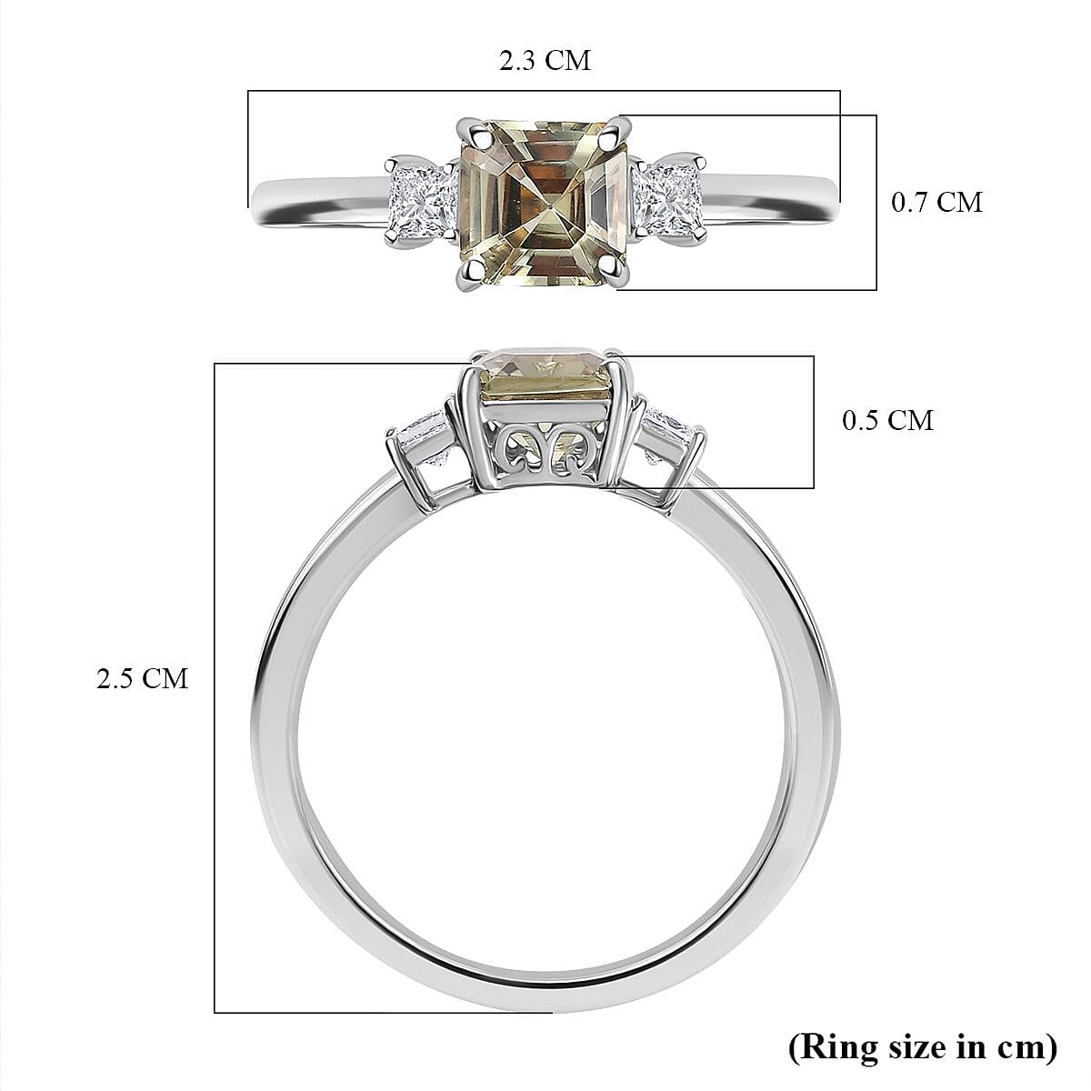 LUXURIANT 950 Platinum AAA Turkizite and Lab Grown Diamond  (VS-E/F) Ring 1.29 Ct, Platinum Wt. 3.95 Gms. 8058923 6