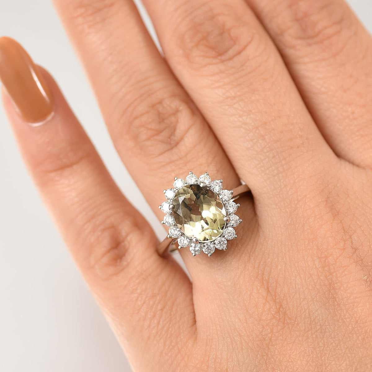 LUXURIANT 950 Platinum AAA Turkizite and Lab Grown Diamond (VS-E/F) Ring 4.85 Ct, Platinum Wt.5.45 Gms. 8109849 4