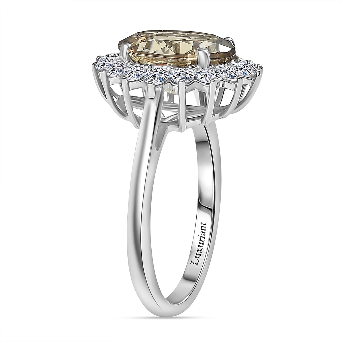 LUXURIANT 950 Platinum AAA Turkizite and Lab Grown Diamond (VS-E/F) Ring 4.85 Ct, Platinum Wt.5.45 Gms. 8109849 5