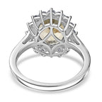 Luxuriant Diamond 950 Platinum AAA Turkizite & Lab Grown Diamond (VS-E-F) Ring 4.85 Ct, Platinum Wt.5.45 Gms.